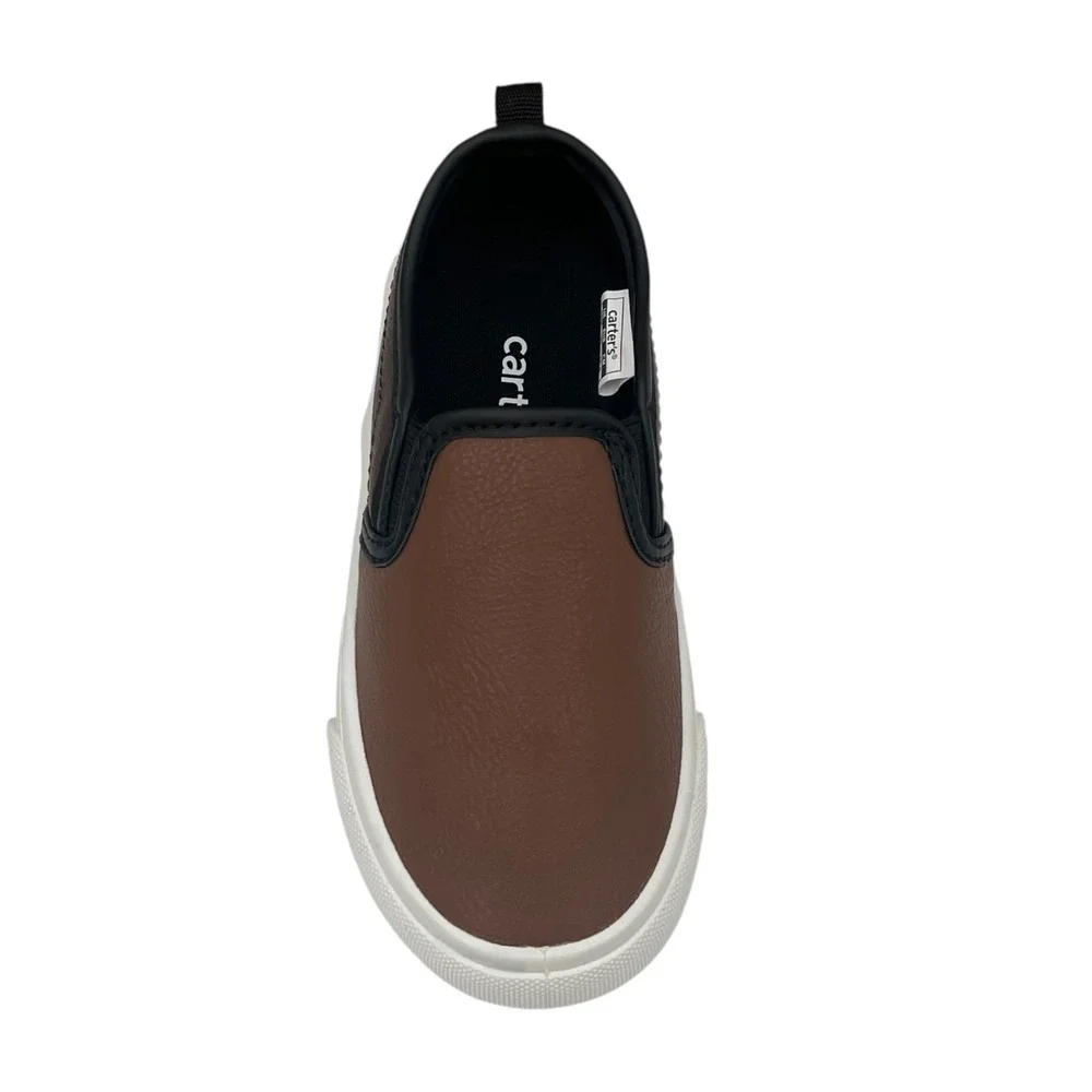 Carters Penny Toddler Boys Slip-On Casual Sneakers Size 9 Brown Black White